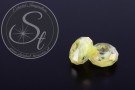 2 Stk. gelbe facettierte European Glas Perlen ~14mm-20