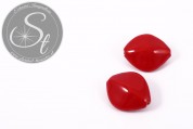 1 Stk. große rote ovale Porzellan Perle 31,5mm-20