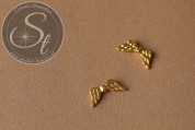 5 Stk. goldfarbene Flügel-Perlen aus Metall 20mm-20