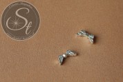 6 Stk. silberfarbene Flügel-Perlen aus Metall 16mm-20