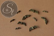 10 Stk. bronzefarbene Flügel-Perlen aus Metall ~ 12-21mm-20