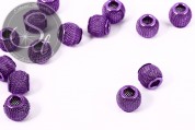 5 Stk. lila Metallgitter Perlen ca. 11mm-20