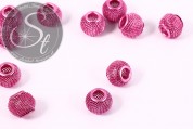 5 Stk. rosa Metallgitter Perlen ca. 12mm-20