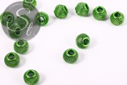 5 Stk. grüne Metallgitter Perlen ca. 12mm-20