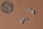 5 Stk. silberfarbene Flügel-Perlen aus Metall 20mm-20