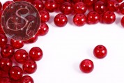 10 Stk. rote Crackle Glas Perlen 12mm-20