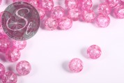 10 Stk. rosa Crackle Glas Perlen 12mm-20