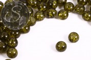 10 Stk. olivgrüne Crackle Glas Perlen 12mm-20