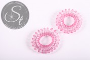 2 Stk. rosa elastische "Telefonkabel" Haarbänder 35-40mm-20