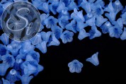 20 Stk. hellblaue Acryl-Blüten frosted 14mm-20
