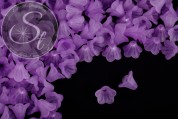 20 Stk. lila Acryl-Blüten frosted 15mm-20