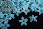 10 Stk. hellblaue Acryl-Blüten frosted 29mm-20