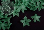 10 Stk. dunkelgrüne Acryl-Blüten frosted 27mm-20
