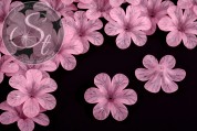 5 Stk. rosa Acryl-Blüten frosted 30mm-20
