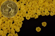 20 Stk. gelbe Acryl-Blüten frosted 10mm-20