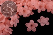 10 Stk. lachsfarbene Acryl-Blüten frosted 24,5mm-20