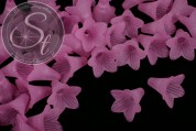 5 Stk. lila Acryl-Blüten frosted 23mm-20