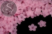 20 Stk. rosa Acryl-Blüten frosted 20mm-20