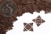10 Stk. antik-bronzefarbene filigrane Blumen Metallelemente 35mm-20