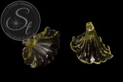 2 Stk. gelbe Acryl-Blüten transparent 41mm-20
