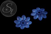 2 Stk. blaue Acryl-Blüten frosted 45mm-20