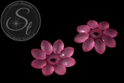 2 Stk. rosa Acryl-Blüten frosted 45mm-20
