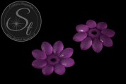 2 Stk. lila Acryl-Blüten frosted 45mm-20