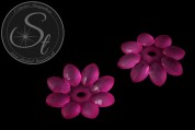 2 Stk. pinke Acryl-Blüten frosted 45mm-20