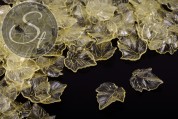 20 Stk. gelbe Acryl-Blätter transparent 25mm-20