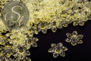 10 Stk. gelbe Acryl-Blüten transparent 27,5mm-20