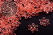 10 Stk. orange Acryl-Blüten transparent 27,5mm-20
