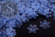 10 Stk. blaue Acryl-Blüten transparent 27,5mm-20