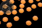 4 Stk. orange Blumen Cabochons frosted 15mm-20