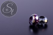 2 Stk. graue facettierte European Glas Perlen ~14-15mm-20