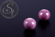 2 Stk. lila runde Porzellan Perlen ~14-16mm-20