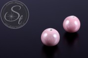 2 Stk. rosa runde Porzellan Perlen ~14-16mm-20