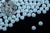 40 Stk. helltürkise Wachs Glas Perlen 6mm-20