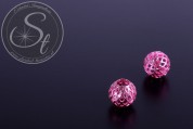 4 Stk. rosa Metallgitter Perlen 10mm-20