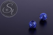 4 Stk. blaue Metallgitter Perlen 10mm-20