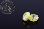 2 Stk. gelbe facettierte European Glas Perlen ~14mm-20