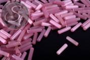 10 Stk. rosa zylindrische Cateye Perlen 15mm-20
