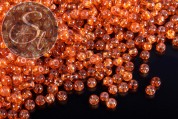 40 Stk. orange Crackle Glas Perlen 4mm-20