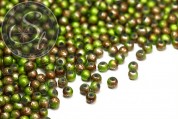 20 Stk. grün/braune Spray-Painted Drawbench Glas Perlen 4mm-20