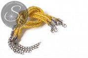 1 Stk. gelbes geflochtenes Lederimitat-Armband ~20cm-20