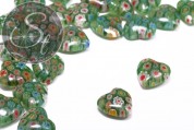 4 Stk. herzförmige multicolor Millefiori Glas Perlen ~15mm-20
