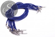 1 Stk. dunkelblaues geflochtenes Lederimitat-Collier ~44cm-20