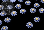 4 Stk. blaue Blumen Cabochons 18mm-20