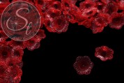10 Stk. rote Acryl-Blüten transparent 21mm-20