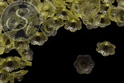10 Stk. gelbe Acryl-Blüten transparent 21mm-20