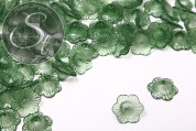 10 Stk. grüne Acryl-Blüten transparent 21mm-20